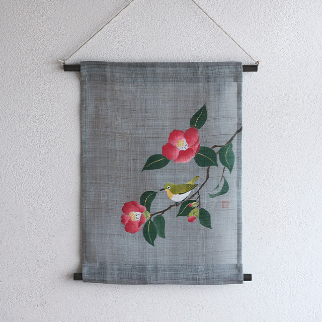【WEB限定】十二ヶ月のタペストリー 花鳥画 二月「椿と目白」