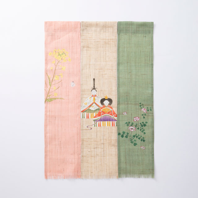 三月「桃の節句（雛・菜の花・蓮華草）」