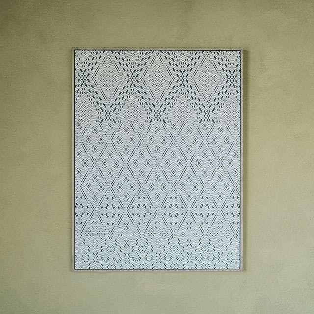 【抽選販売】くらしの工藝布こぎん刺しタペストリー 額装仕上