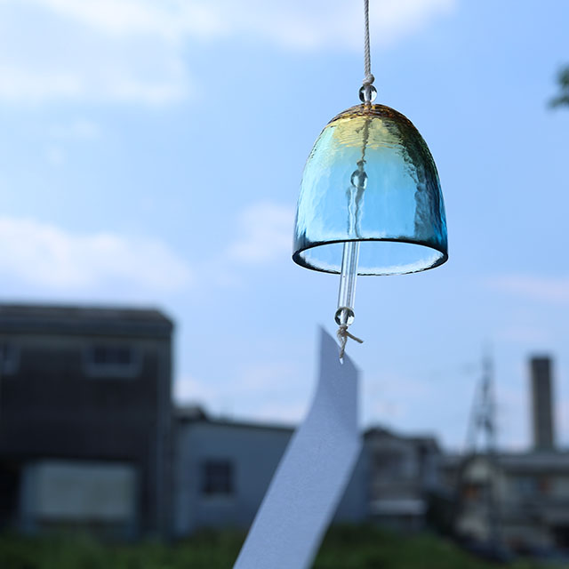 津軽びいどろ 風鈴 涼 月白