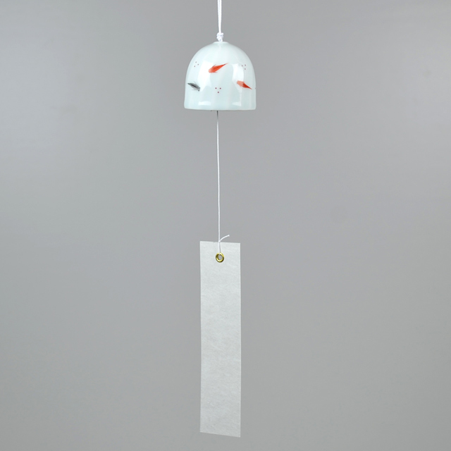 青白磁メダカ波型風鈴