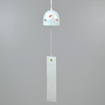 青白磁メダカ波型風鈴