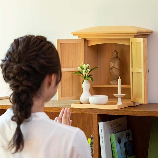 小型仏壇 OGAMIDO　丸屋根