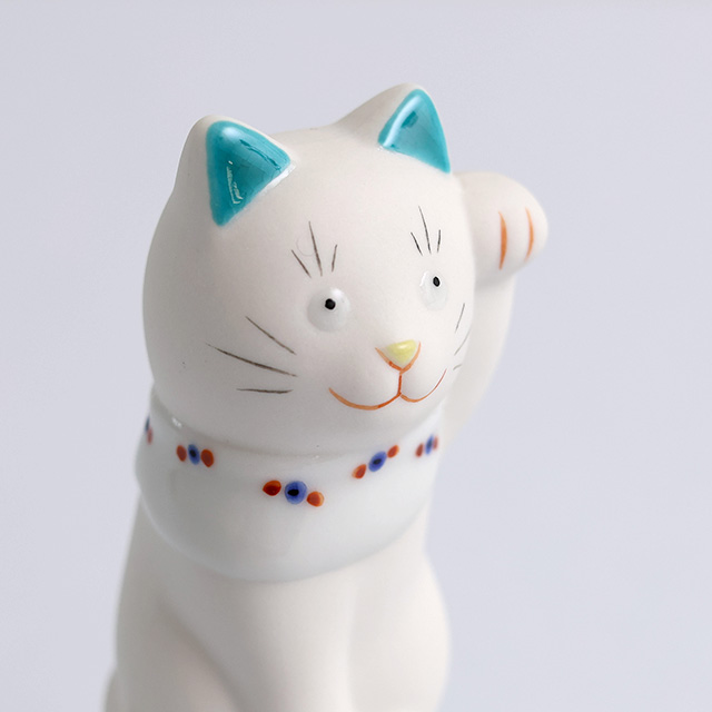 【WEB限定】【みなおし品 てなおし品】上出 二寸ちょうえもん招猫 鈴乗り 梅枝に白蛇