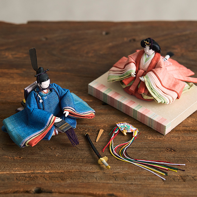 【予約商品】草木染めの衣裳着雛飾り お道具付  atelier shimura×中川政七商店
