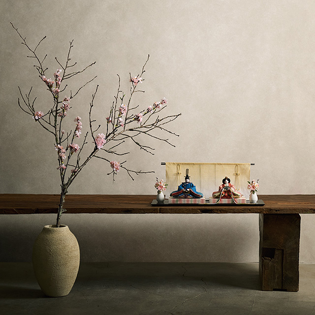 【予約商品】草木染めの衣裳着雛飾り お道具付  atelier shimura×中川政七商店