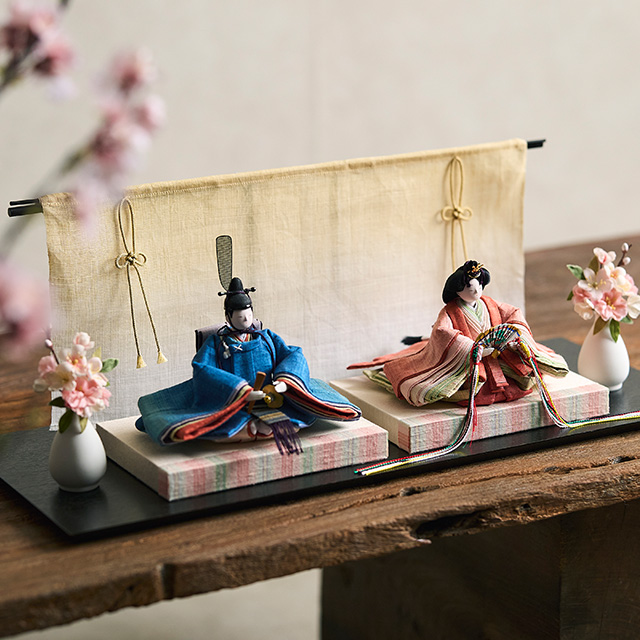 【予約商品】草木染めの衣裳着雛飾り お道具付  atelier shimura×中川政七商店