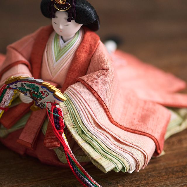 【予約商品】草木染めの衣裳着雛飾り お道具付  atelier shimura×中川政七商店