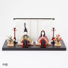 【予約商品】手織り麻の木目込み雛飾り　親王飾り　背景（几帳）・塗り台