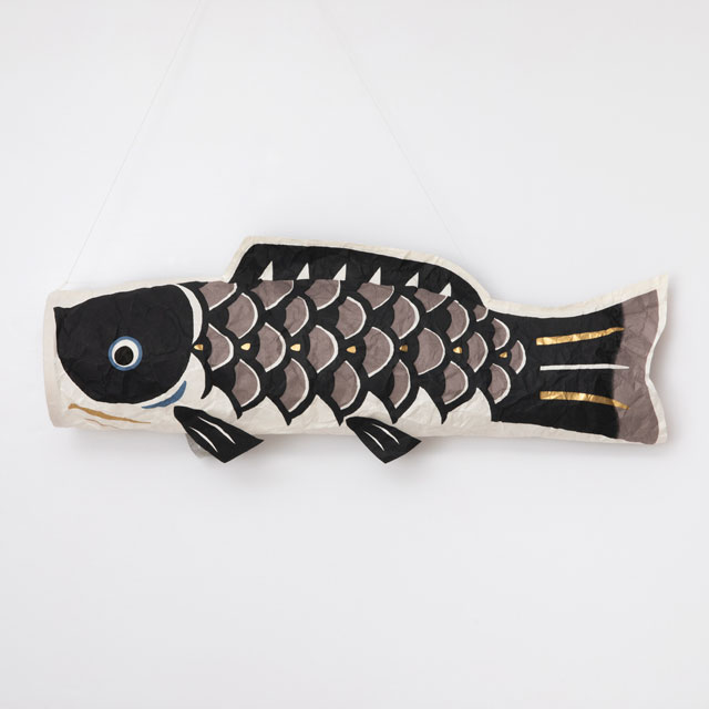 和紙の手捺染鯉のぼり 大　黒