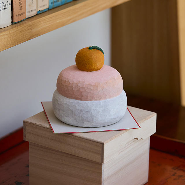【正月先行予約商品】井波彫刻の鏡餅飾り(10月末~11月上旬発送)