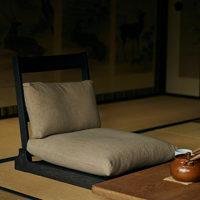 くらしの工藝布　織刺し子の座布団カバー