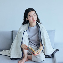 【WEB限定】BLANKED　麻混ガーゼケット　ハーフ