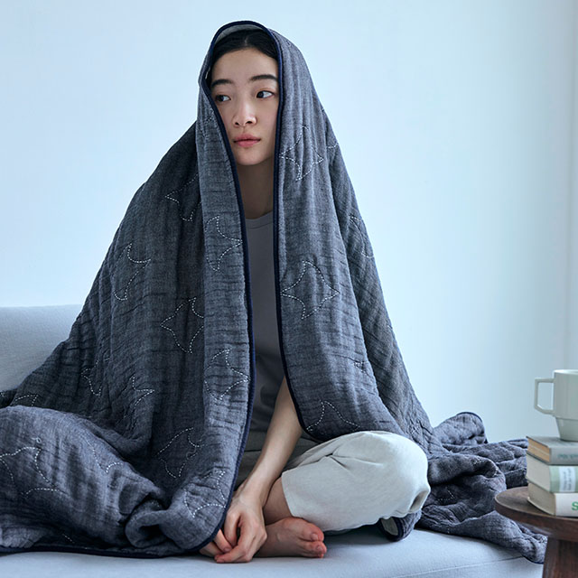 【WEB限定】BLANKED 麻混ガーゼケット シングル