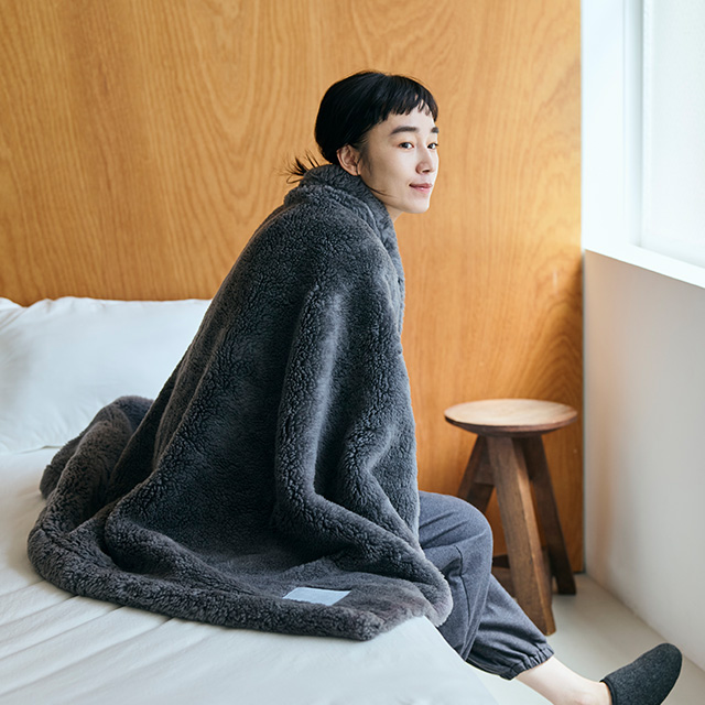 LOOM&SPOOL SERENE ウール毛布ハーフ グレー