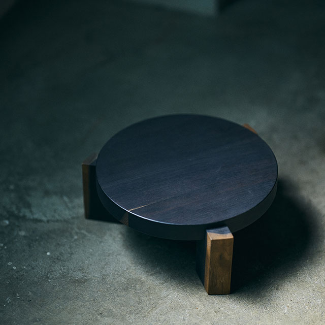 木端(こば)の花台　ブラック