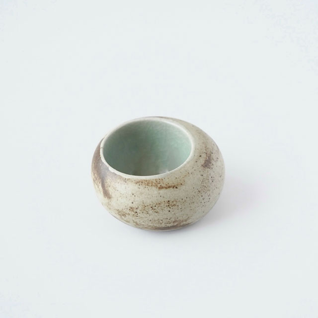 鍋島虎仙窯　青瓷　貫入花器