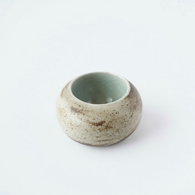 鍋島虎仙窯　青瓷　貫入花器