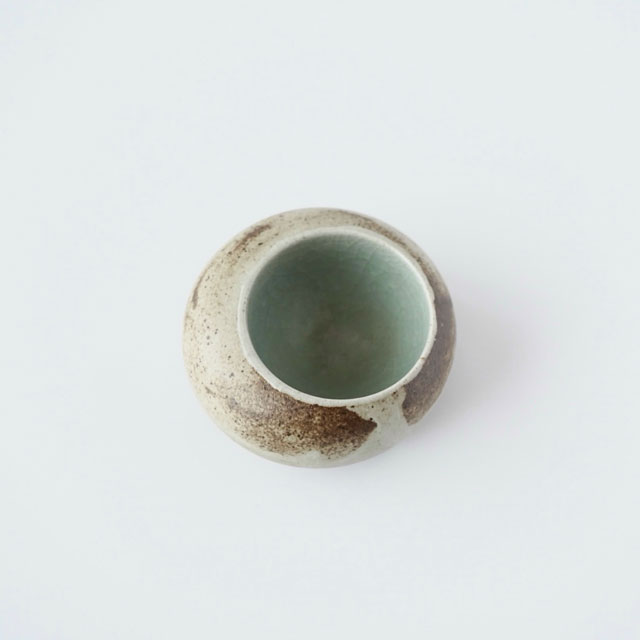 鍋島虎仙窯　青瓷　貫入花器