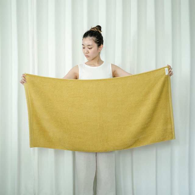 SALA肌着のタオル　バスタオル マスタード ﾊﾞｽﾀｵﾙ