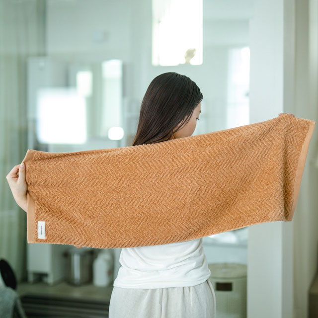 ECORオーガニックタオル　ラージフェイスタオル チャコール ﾗｰｼﾞﾌｪｲｽ