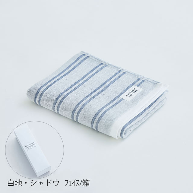 シマ　フェイスタオル 色地・シャドウ ﾌｪｲｽ/箱