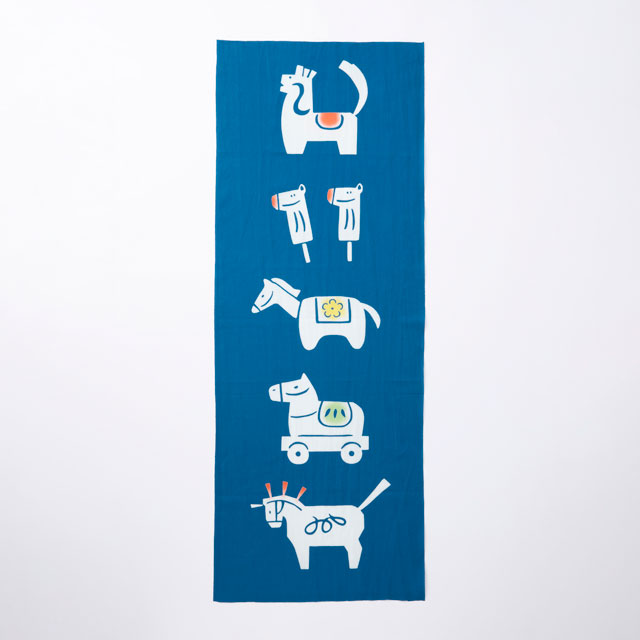 注染てぬぐい　干支玩具　午