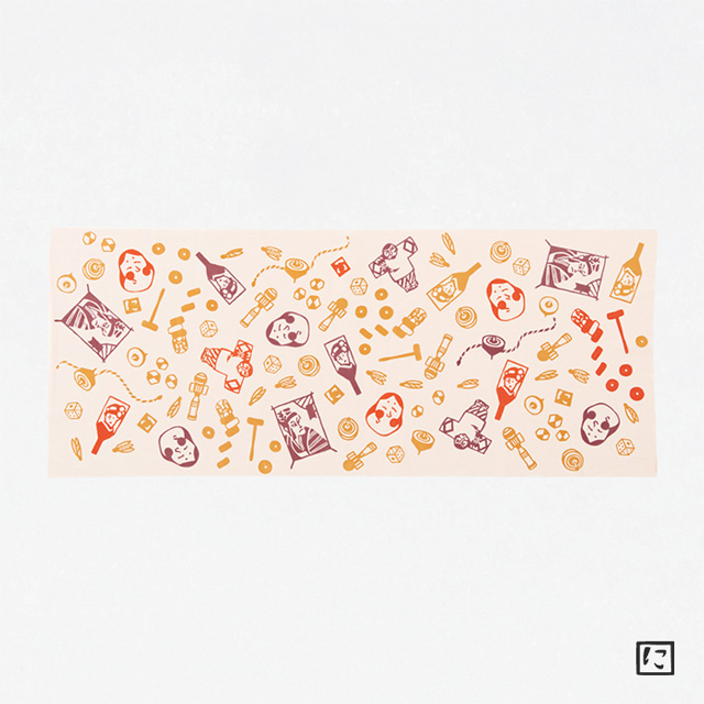 てぬぐい　初遊び ピンク