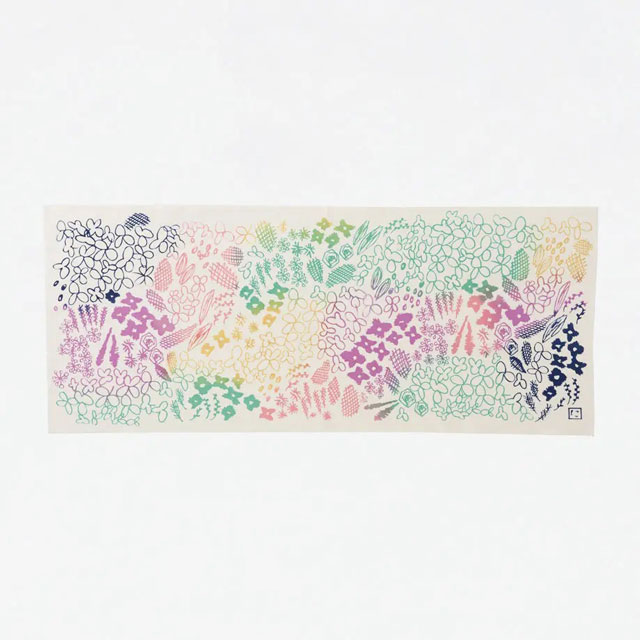 てぬぐい　クロ―バーガーデン　マルチカラー