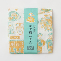 かや織ふきん　博多　緑橙