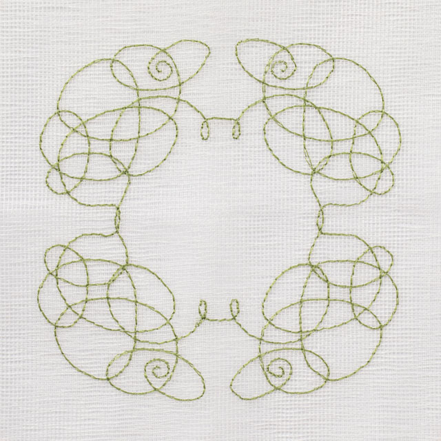 刺繍の花ふきん 干支 未