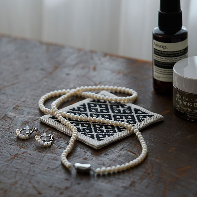 くらしの工藝布こぎん刺しの飾り敷布　S