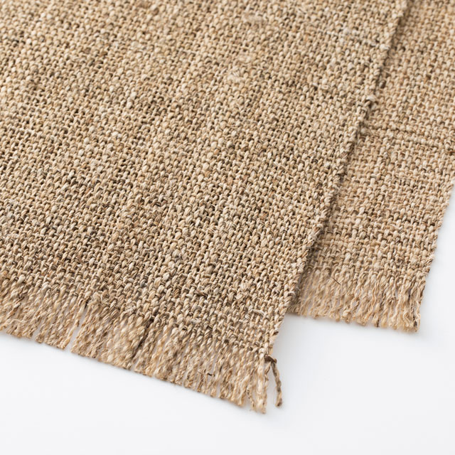 手織り麻太糸のテーブルランナー