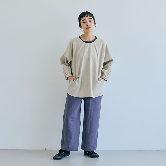 綿麻割烹着 ショート丈