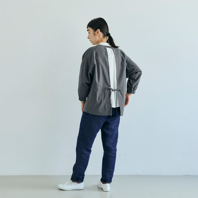 綿麻割烹着 ショート丈