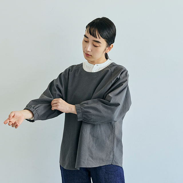 綿麻割烹着 ショート丈