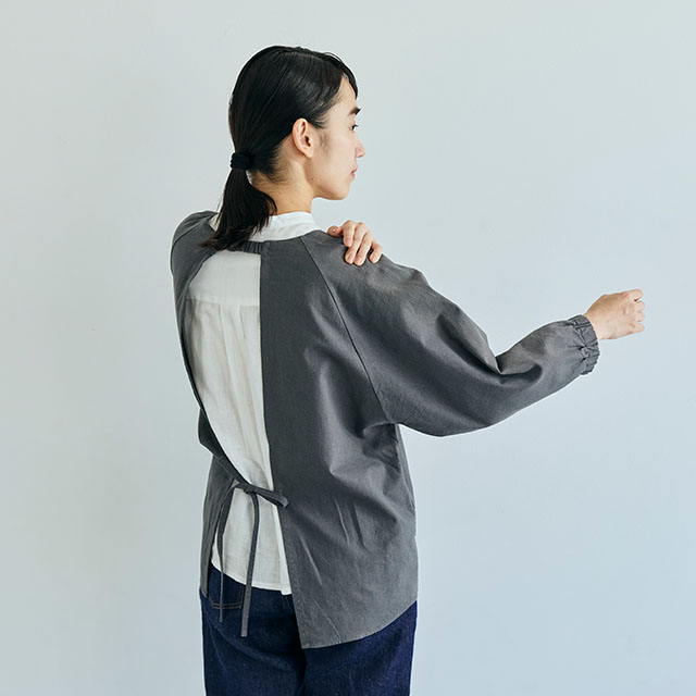 綿麻割烹着 ショート丈