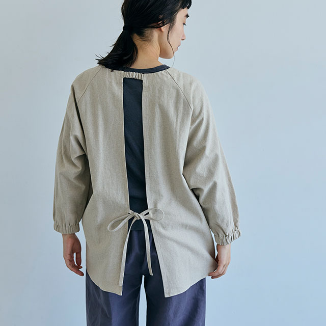 綿麻割烹着 ショート丈