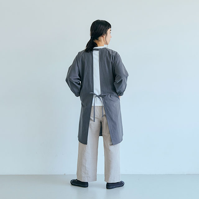 綿麻割烹着 ロング丈