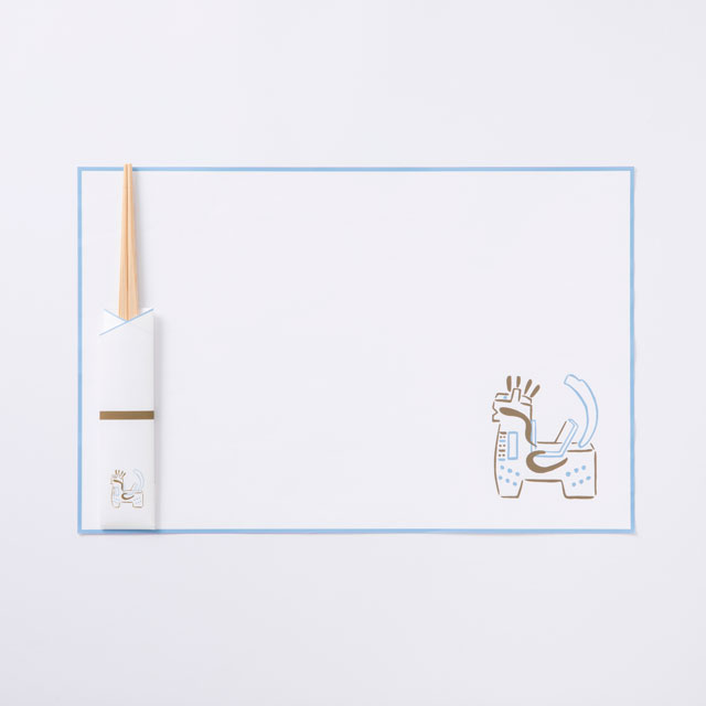 吉野杉の箸と紙ランチョン 午