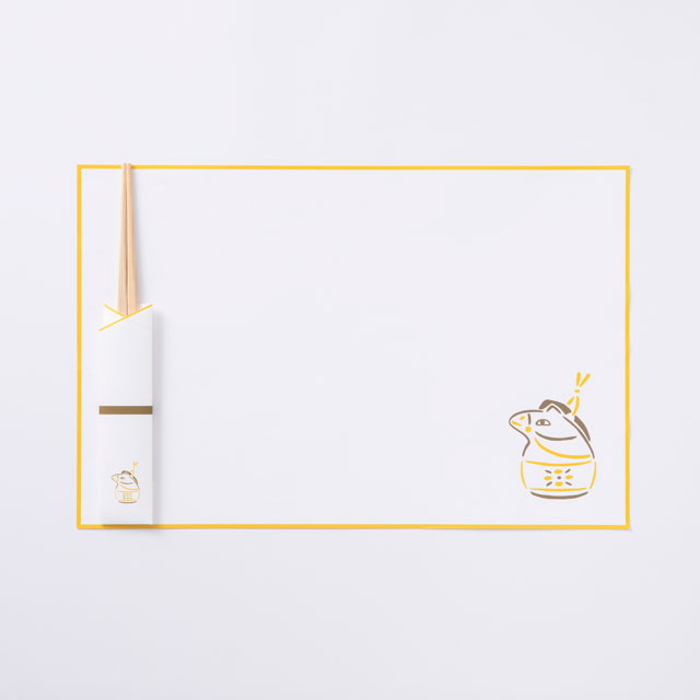 吉野杉の箸と紙ランチョン 午