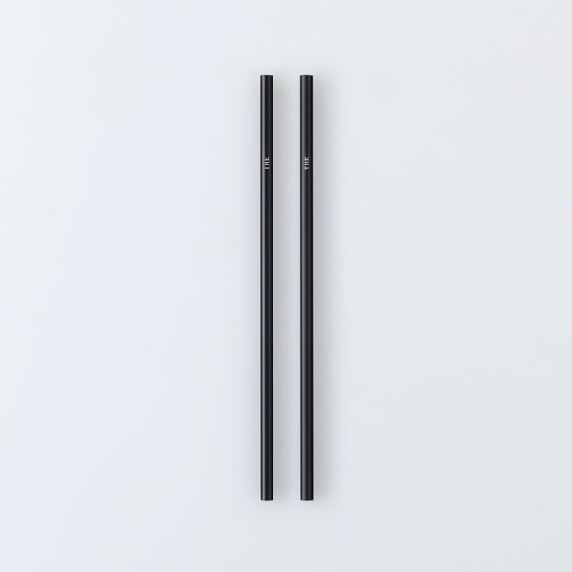 THE STRAW  BLACK 4本＋掃除用ブラシセット