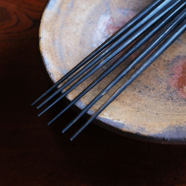 大門箸　拭漆 黒