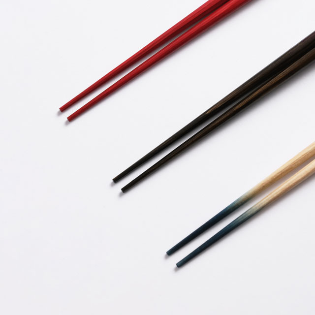 大門箸　拭漆 黒