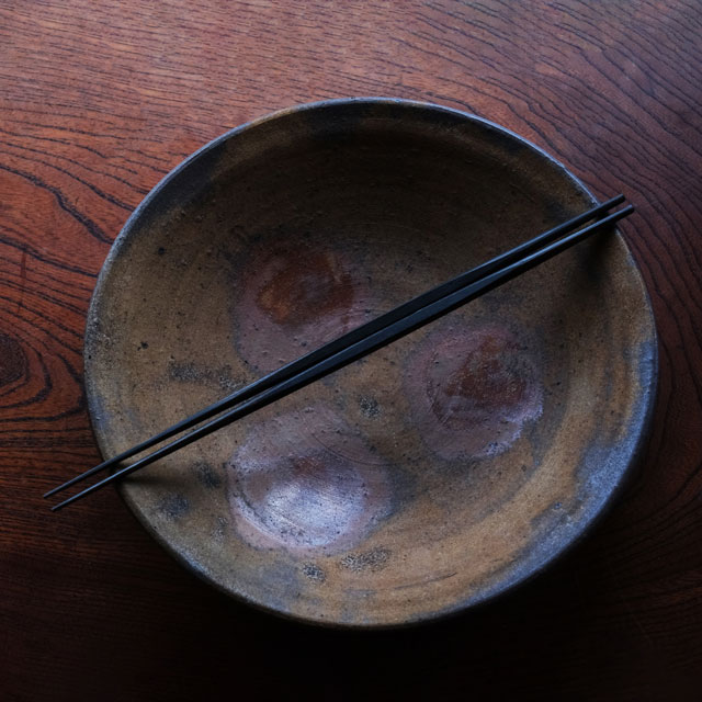 大門箸　拭漆 黒