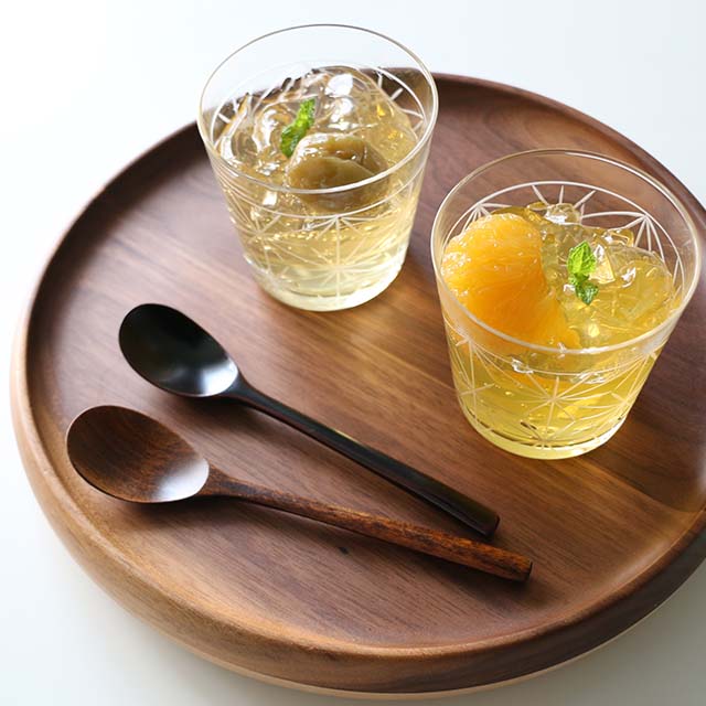 麻の葉切子グラス　ショートセット（桐箱入り）