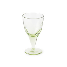 萩ガラス工房　緑の玄武岩ガラス　吹き込みワイングラス　大