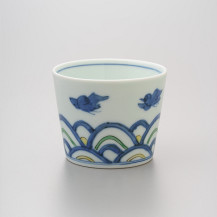 染錦青海波千鳥そば猪口