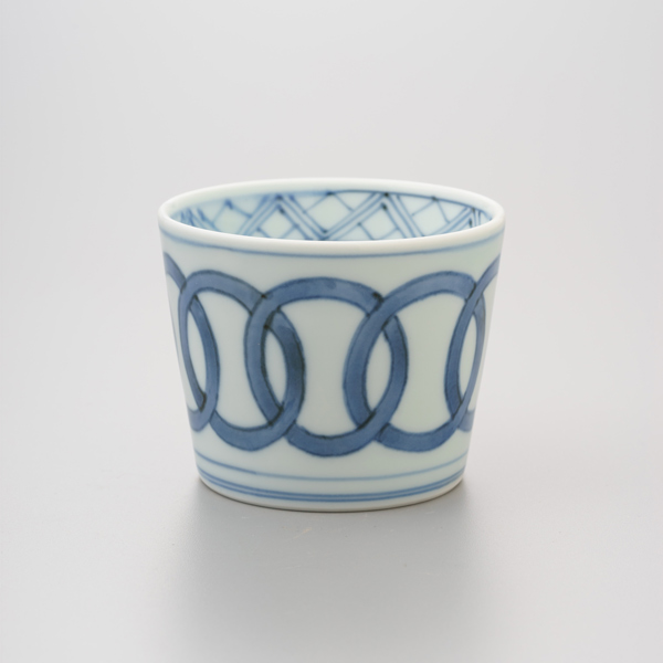 染付輪つなぎそば猪口