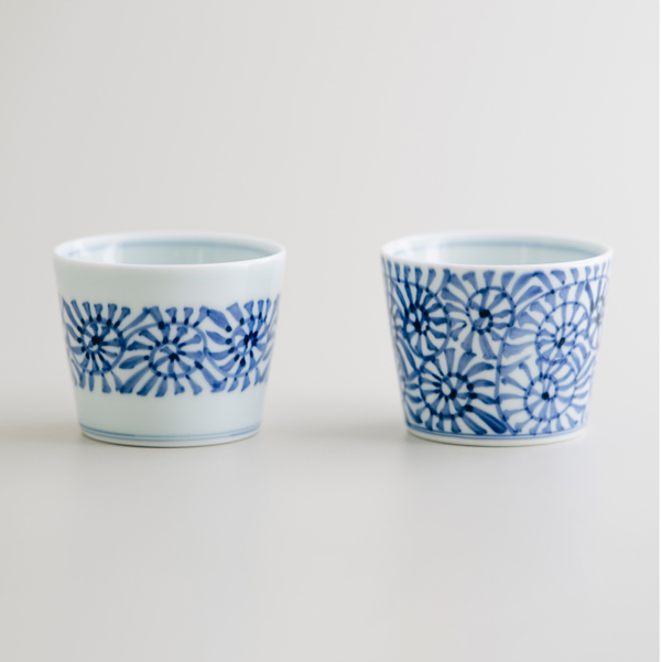 染付蛸唐草（帯）そば猪口